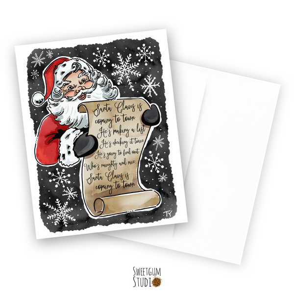 Retro Santa Claus Note Card