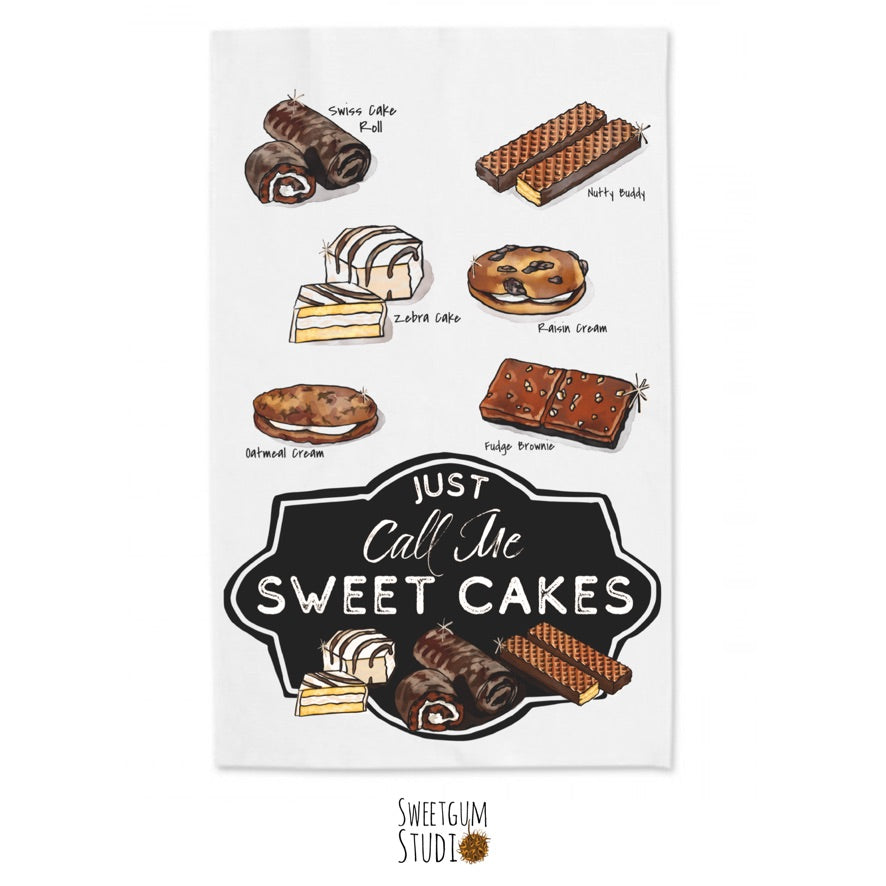 Sweet Cakes Tea Towel – Sweetgum Studio LLC