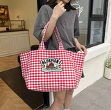 Gingham Canvas Tote Bag