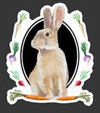 Garden Rabbit Die Cut Sticker