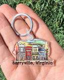 Fall in a mountain town Keychain