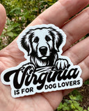 Virginia is for Dog Lovers Die Cut Sticker