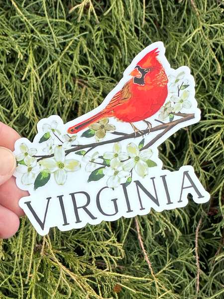 Virginia Cardinal Sign Virginia Cardinal Die Cut Sticker or Magnet – Sweetgum Studio LLC