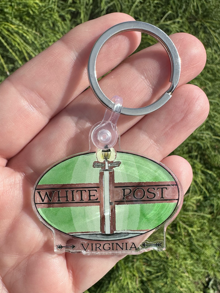 White Post Keychain