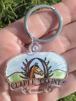 Clarke County Virginia Keychain - Horse