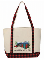 Plaid Canvas Tote Bag