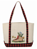 Plaid Canvas Tote Bag