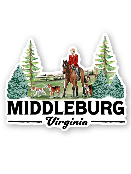 Middleburg Virginia Hunting Die Cut Sticker