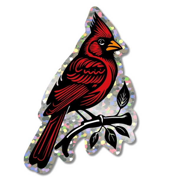 Cardinal Glitter Sticker