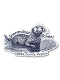 Shenandoah River Otter Clarke County Die Cut Sticker
