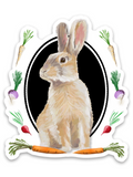 Garden Rabbit Die Cut Sticker