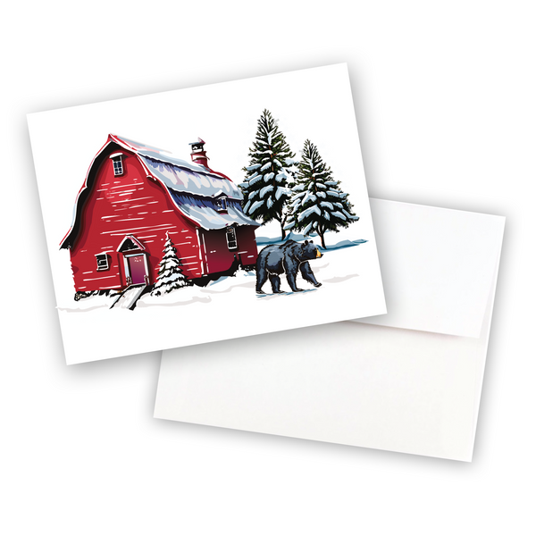 Snowy Barn Note Card