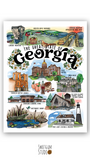 State of Georgia Landmark Art Print