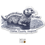 Shenandoah River Otter Clarke County Die Cut Sticker