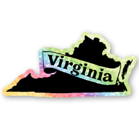 Virginia Banner Glitter Die Cut Sticker