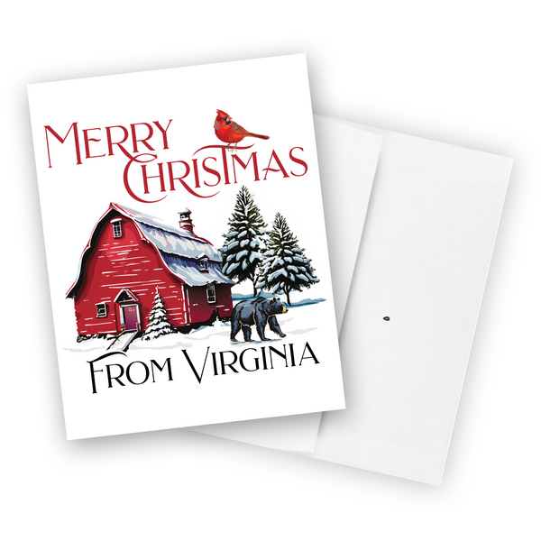 Snowy Barn Christmas Note Card