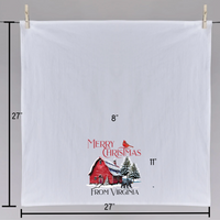 Snowy Barn Christmas Tea Towel