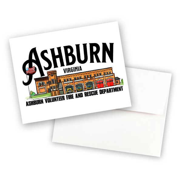 Ashburn Virginia Volunteer Fire Station Note Card