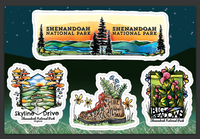 Shenandoah National Park Die Cut Sticker Sheet