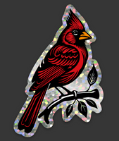Cardinal Glitter Sticker