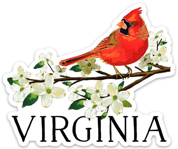 Virginia Cardinal Sign Virginia Cardinal Die Cut Sticker or Magnet – Sweetgum Studio LLC