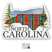 North Carolina Tartan Die Cut Sticker