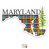 Maryland Tartan Die Cut Sticker