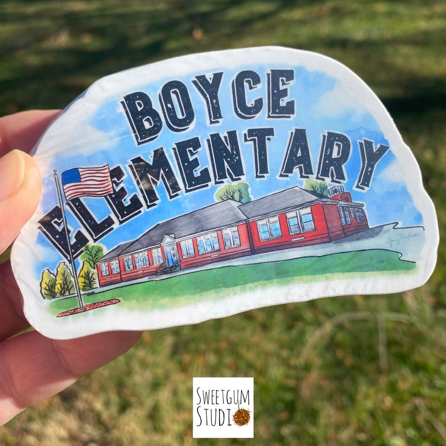 Boyce Elementary Die Cut Sticker Sweetgum Studio LLC