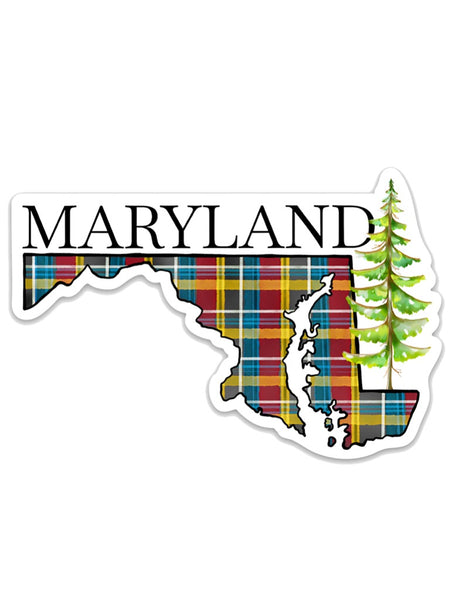 Maryland Tartan Die Cut Sticker