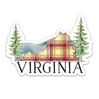 Virginia Tartan Die Cut Sticker