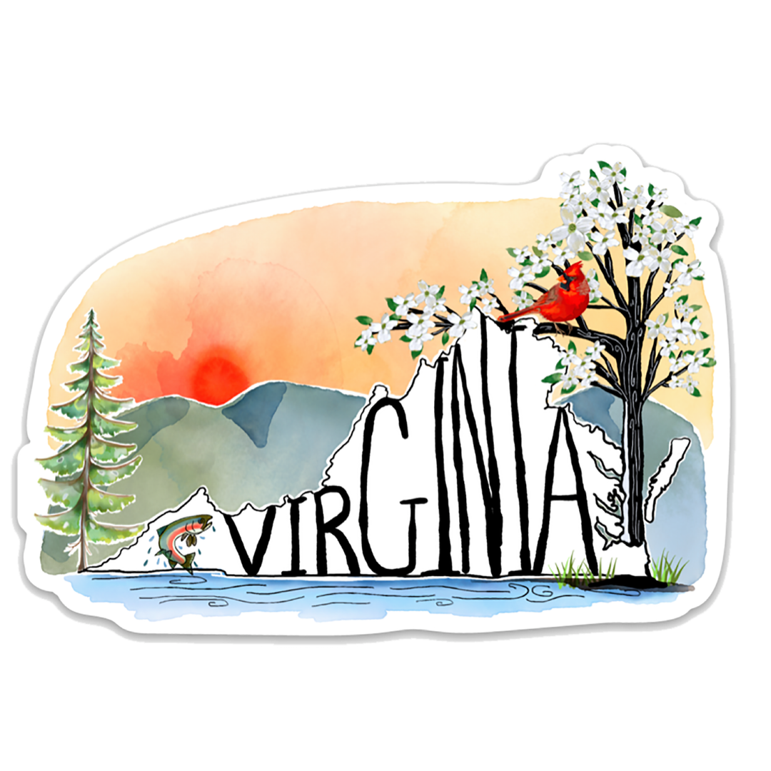 Scenic Virginia Die Cut Sticker – Sweetgum Studio LLC