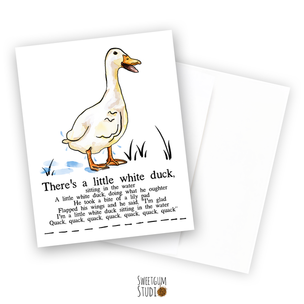 Little White Duck Note Card