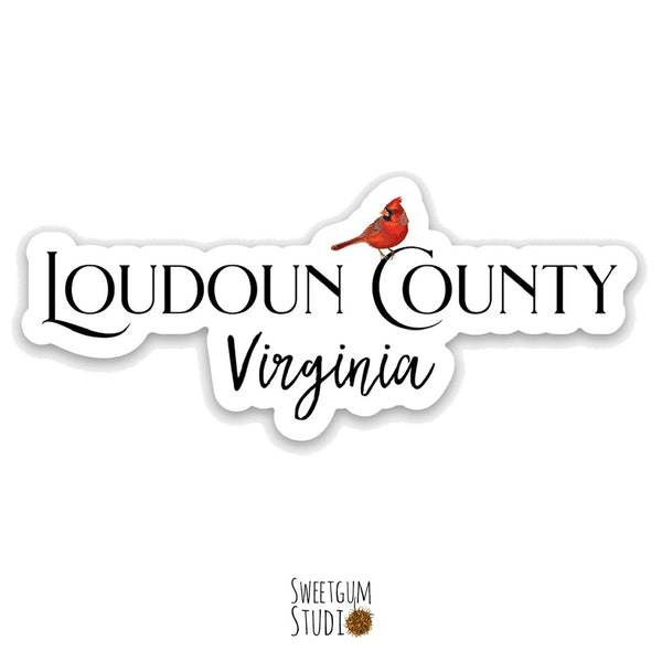 Loudoun County Virginia Die Cut Sticker - Cardinal