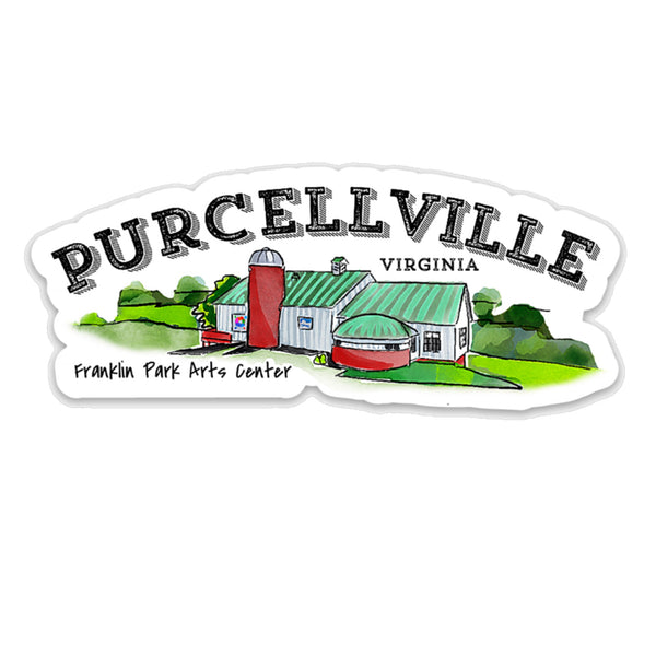 Purcellville Virginia Die Cut Sticker - Art Center