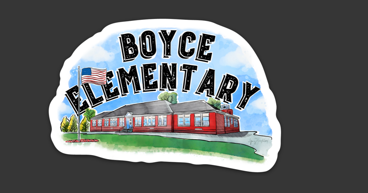 Boyce Elementary Die Cut Sticker Sweetgum Studio LLC