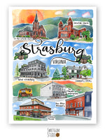 Strasburg Landmark Art Print
