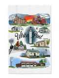 White Post Landmark Tea Towel