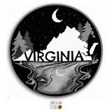 Good Night Virginia Circle Sticker