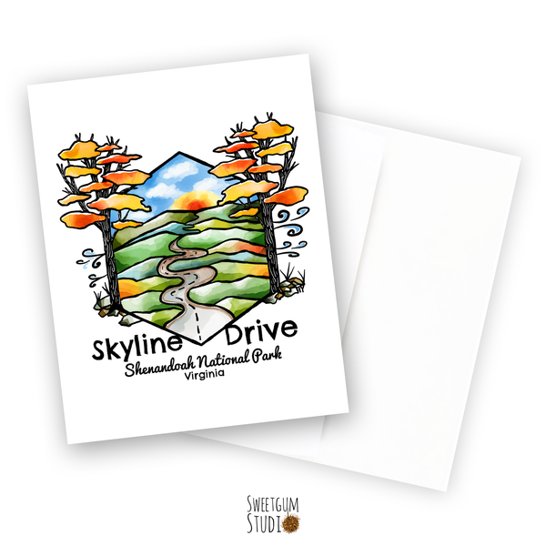 Skyline Drive Virginia Note Card