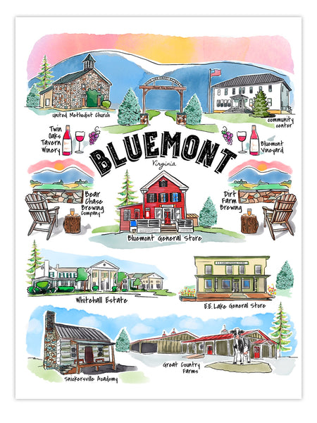 Bluemont Landmark Art Print