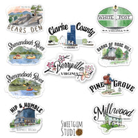 Clarke County Virginia Die Cut Sticker Assortment