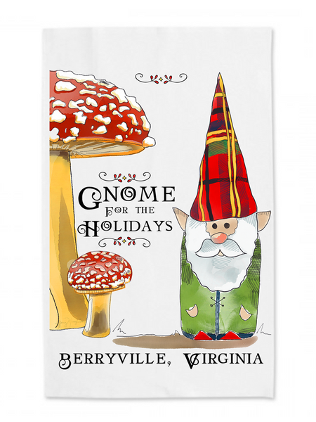 Gnome for the Holidays Tea Towel - Custom Town Name