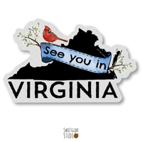 See you in Virginia Clear Die Cut Sticker