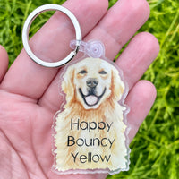 Happy • Bouncy • Yellow Keychain