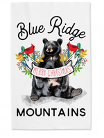 Blue Ridge Black Bear Tea Towel - Merry Christmas
