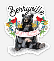 Berryville Virginia Bear Magnet - Merry Christmas