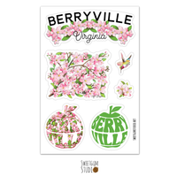Berryville Virginia Die Cut Sticker Sheet