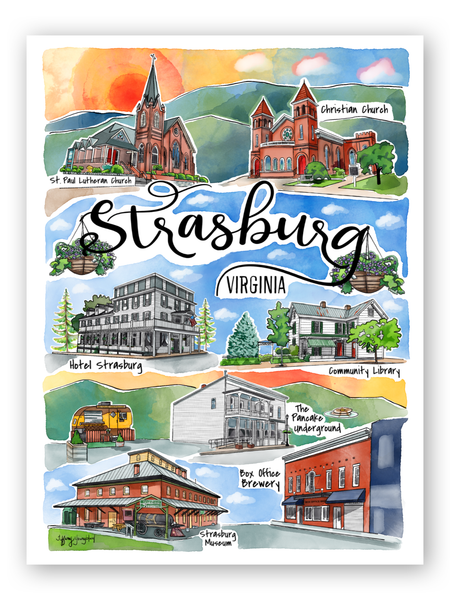 Strasburg Landmark Art Print