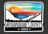 Shenandoah County Virginia Die Cut Sticker - Mountains