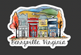 Fall in a Mountain Town Die Cut Sticker - Berryville, VA
